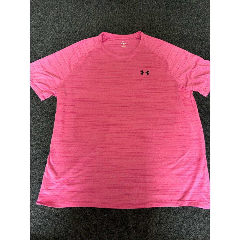 Under Armour Mens XL Tech 2.0 Short Sleeve T-Shirt Pink Space Dye Heather Loose